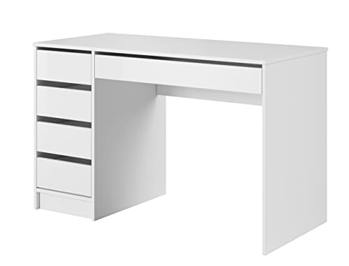 Schreibtisch mit Schubladen: Furniture24 Schreibtisch Ada mit 5 Schubladen...