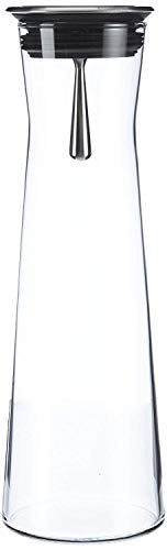 Beste Karaffen: Bohemia Cristal 093 006 103 SIMAX Karaffe ca. 1100 ml aus hitzebeständigem Borosilikatglas mit praktischem Ausgießer aus Edelstahl 'Indis', 10.2 x 10.2 x 30.5 cm