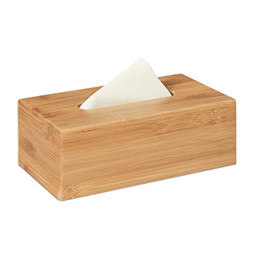 Taschentuchbox: Relaxdays Kosmetiktuchbox, aus Bambus, Box für...
