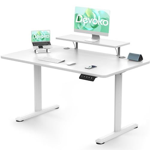 Schreibtisch weiß: Devoko Höhenverstellbarer Schreibtisch Elektrisch...