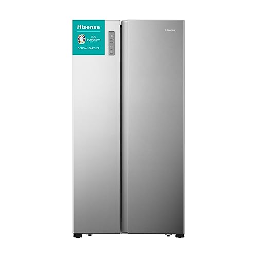 Beste Kühlschränke: Hisense RS677N4BIE Side-by-Side Kühl-Gefrierkombination/ NoFrostPlus/ Multiflow 360°/ SuperCool/ BigBox/ 179,3 cm/ Kühlteil 334 l/ Gefrierteil 185 l/ 42 dB/ 309 kWh/ Jahr/ Inox-Look