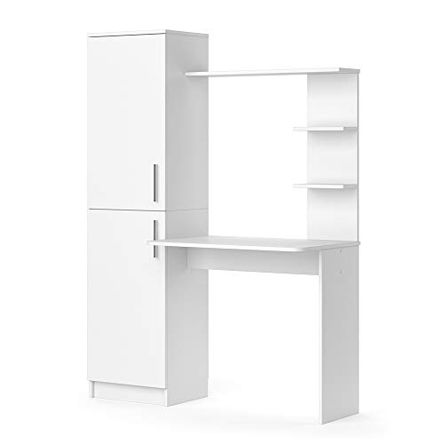 Schreibtisch mit Regal: Vicco Schreibtisch Tessa, Weiß, 123 x 52 cm