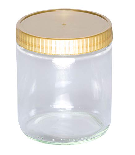 Beste Honiggläser: BIENEN SCHMIDT 60 x Neutrales Schraubglas 500g Imkerhonig Honigglas mit goldenem Deckel ohne Etikett Honig Neutralglas (Deckel ohne Prägung)