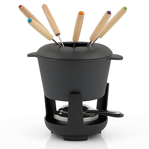 Beste Fonduetopf Platz 10: BBQ-Toro Gusseisen Fondue Set für...