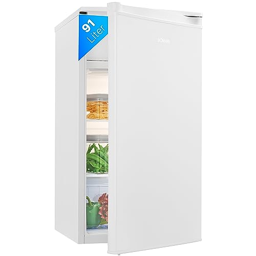 Beste Kühlschränke: Bomann® Kühlschrank mit Gefrierfach | 91L Nutzinhalt davon 8L Gefrierfach | Kühlschrank klein | mit wechselbarem Türanschlag | Mini Kühlschrank m. Gemüseschale | 2 Ablagen | Minibar leise | KS 7349