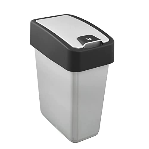 Mülleimer: keeeper Premium Abfallbehälter mit Flip-Deckel,...