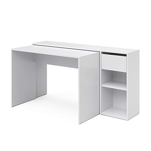 Schreibtisch ausziehbar: Vicco Schreibtisch Ben, Sonoma/Weiß, 145 x 46.4...