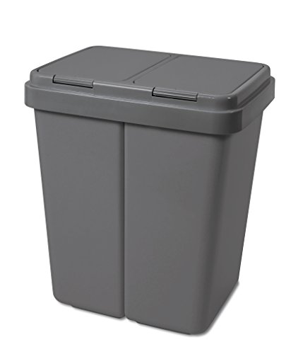 Doppelmülleimer: Alpfa Kunststoff Müllbehälter 2 x 25 L Duo Bin...