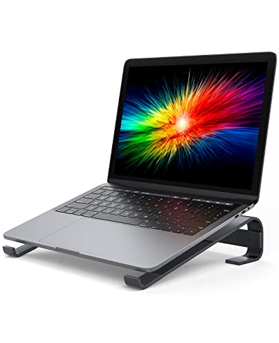 Soqool Laptop Ständer, Ergonomisch Laptop Halterung für Schreibtisch, Aluminium Notebook Ständer mit Belüftung, Kompatibel mit MacBook Air/Pro, Lenovo, Huawei, Acer, Dell, HP (10-17 Zoll)