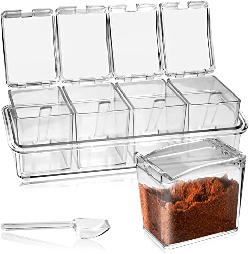 : KBNIAN 4 Stück Küche Gewürzbox Acryl Würze Box...