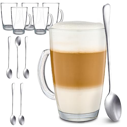 Beste Latte Macchiato Glas 2024: 6 Latte Macchiato Gläser mit Henkel und Löffel -...