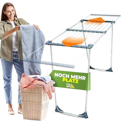 Wäscheständer: STAHLMANN ® klappbarer Wäscheständer mit 20 m...