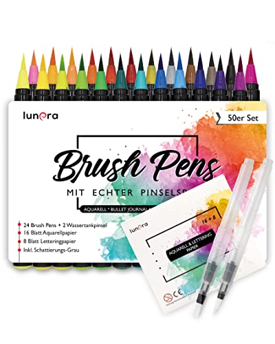 Beste Brushpen Platz 12: lunera Brush Pen Set Pinselstifte I...