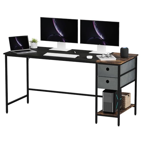 Schreibtisch mit Regal: SANODESK FD4 Plus 140x60x75cm Fester Tisch, Fester...