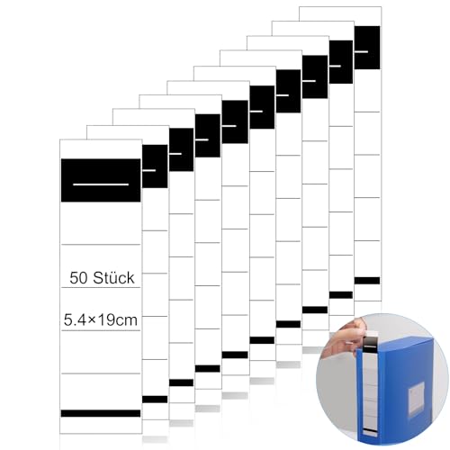 Beste Ordner Rückenschild Platz 14: 50 Stück 54 x 190 mm Ordnerrücken...