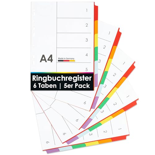 Beste Ordner Register Platz 18: OfficeTree 5x Ringbuch Register DIN...