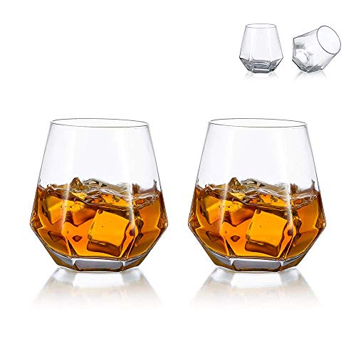 Rumglas: Diamond Whisky Glasses 2er-Set Gekipptes...
