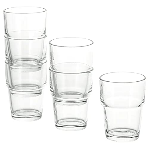 Wasserglas: IKEA REKO, Klarglas-6-er Set-Stapelbar-170 ml-9 cm...