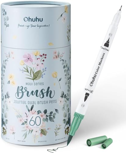 Beste Brushpen Platz 8: Ohuhu Brush Pen Set, 60 Farben...