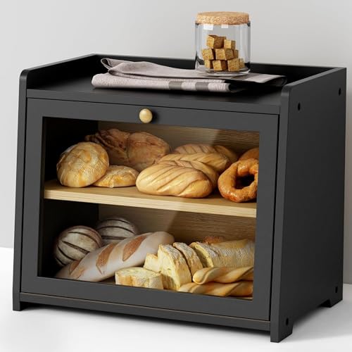 Beste Brotkasten Platz 5: Cookery Brotkasten Holz mit 2...