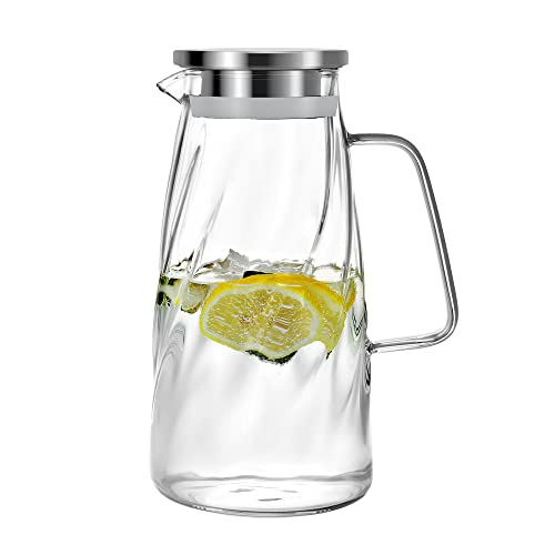 Susteas 2.0 Liter 70 Unzen Glas Krug Karaffe Mit Deckel Eistee Krug Wasserkrug H 