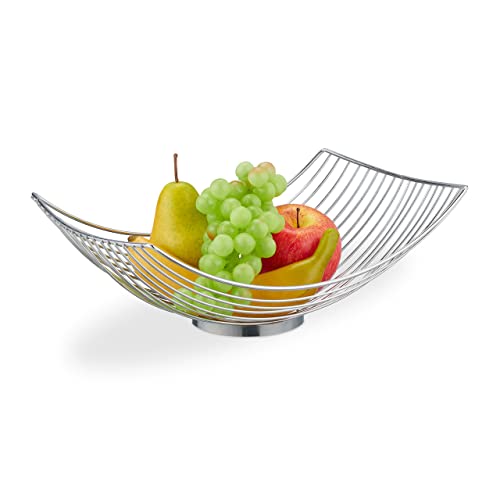 Relaxdays Metal Fruit Bowl Obstschale Metall,...