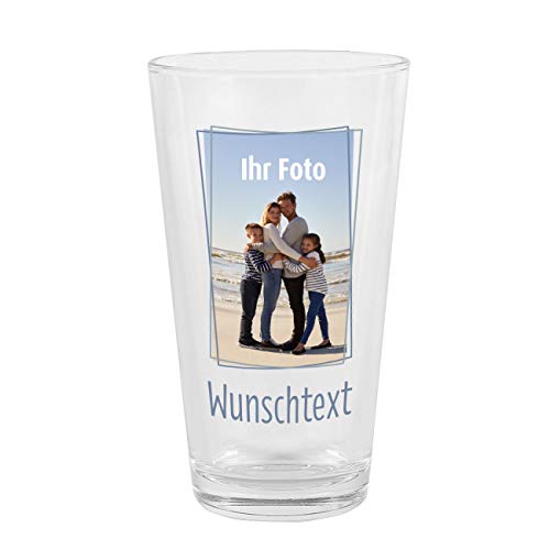 : Herz & Heim® Trinkglas mit Foto und Wunschtext -...