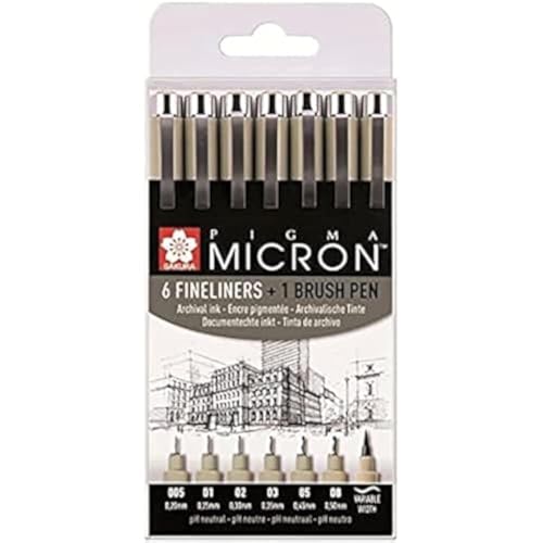 Beste Finelinermine Platz 11: Sakura Pigma Micron 6 fineliners +...