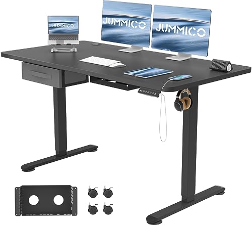 Schreibtisch schwarz: JUMMICO Höhenverstellbarer Schreibtisch 140x70 cm...