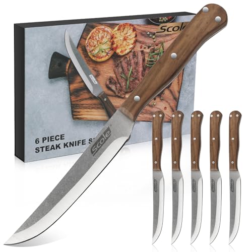Steakmesser: SCOLE® Steakmesser Set 6-teilig, Küchen...
