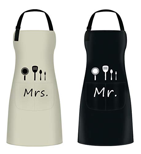 Kochschürze: ETLEE Mr. & Mrs Küchen schürze, Kochschürze mit...