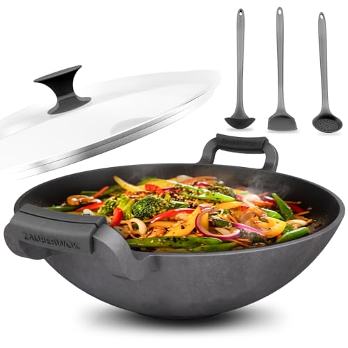 Beste Wok Platz 15: ZAUBERWOK 33cm Gusseisen Wok...