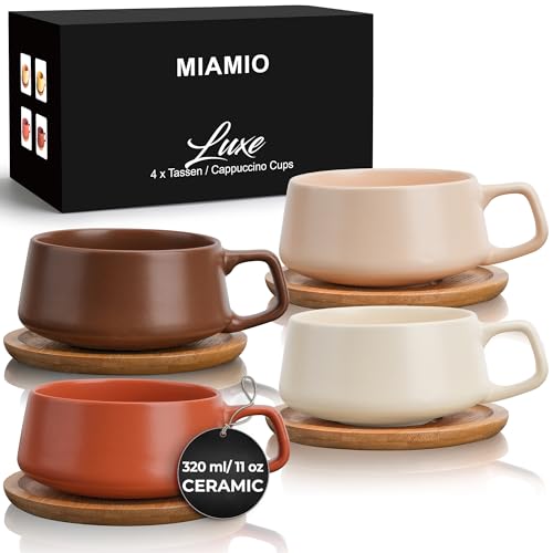Tassenset: MIAMIO - 4 x 320 ml Kaffeetassen/Cappuccino Tassen...