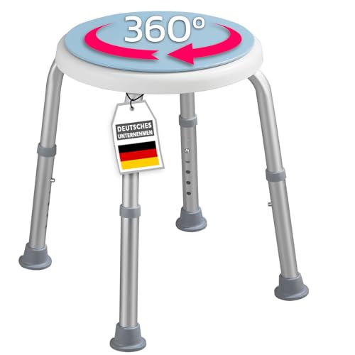 Beste Badewannenhocker Platz 14: KARAT Duschhocker - 360° drehbarer...