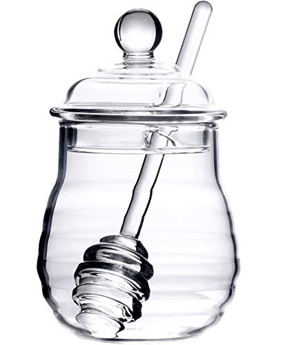 Honigglas Test: Lawei Honigglas mit Löffel und Deckel...