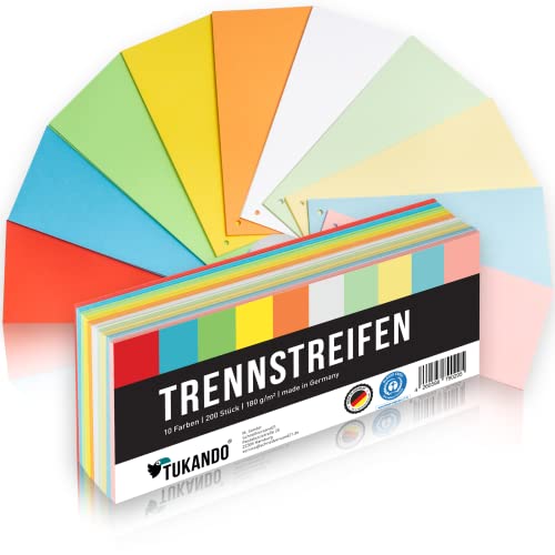 Beste Trennstreifen für Ordner Platz 20: 200 Trennstreifen in 10 Farben...