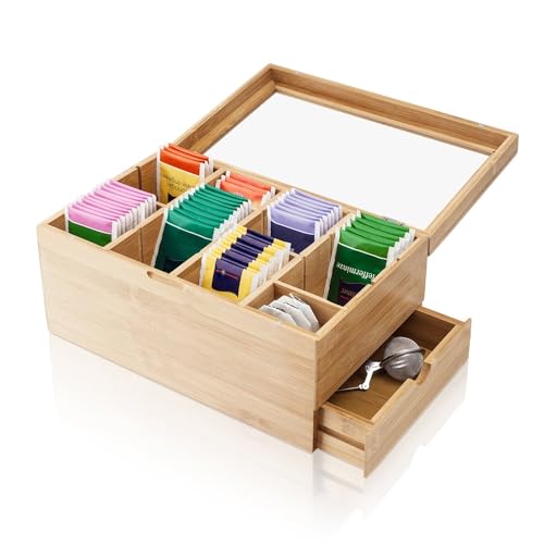 : Amazy Bambus Teebox für Teebeutel (extra groß) -...