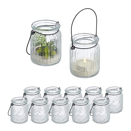 Beste Kerzenglas Platz 15: Relaxdays Windlicht, 12er Set, Glas...