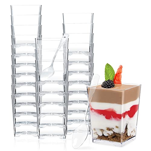 Dessertglas: Echify 50 Stück Dessertgläser Plastik mit...