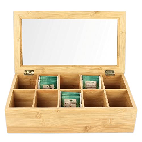 : Schramm® Teebox aus Bambus Tee Box Deckel...