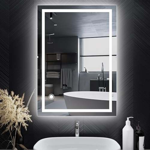 Badezimmerspiegel: Trintion LED Badspiegel mit Beleuchtung 50x70cm...