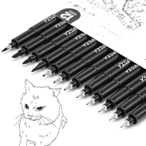 Beste Fineliner Platz 17: YISAN 12 Fineliner Stifte Set,...