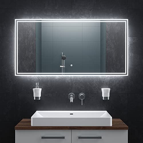 Badezimmerspiegel: BR Bringer LED Badspiegel - 120x60 cm -...