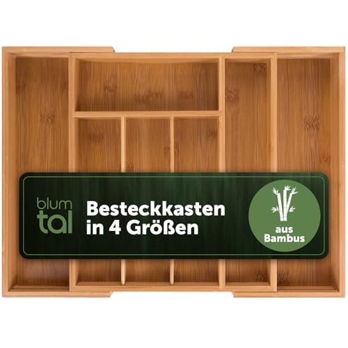 Beste Besteckkasten Platz 5: Blumtal Besteckkasten aus Bambus -...