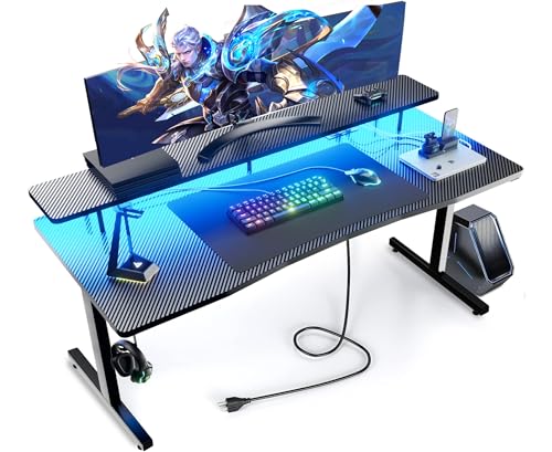 Beste Gaming Schreibtisch Platz 15: GTPLAYER Gaming Tisch 140 x 60 cm,...