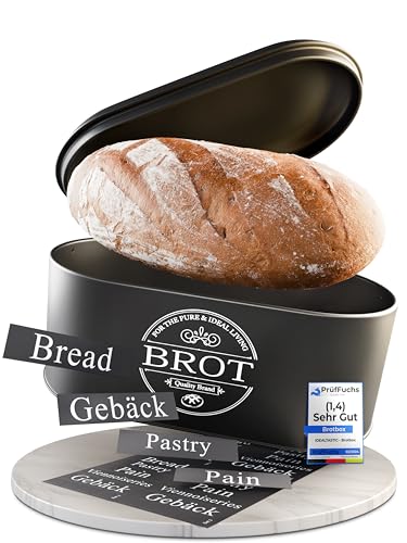 IDEALTASTIC® Premium 2in1 Brotkasten schwarz für...