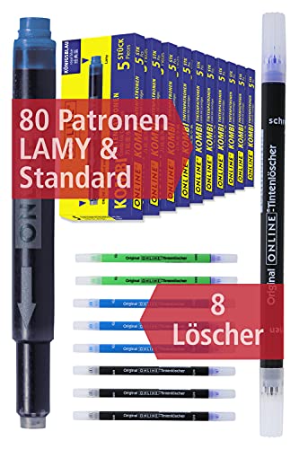 Beste Tintenpatronen-Set Platz 12: Online 80x kompatible LAMY Patronen...