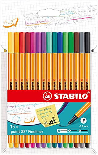 Beste Fineliner Platz 11: Fineliner - STABILO point 88 - 15er...