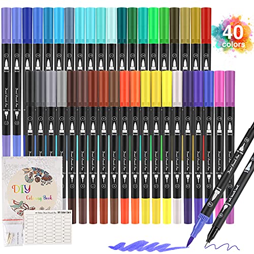 Beste Brushpen Platz 1: Peakness Dual Brush Pen, Filzstifte...