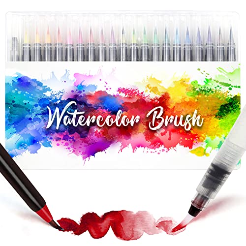 Beste Brushpen Platz 13: Amteker 24+1 Aquarellstifte Brush...